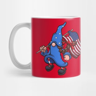 Female 4th Of July Gnome With American Flag Mug